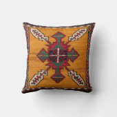 ペルシャのエレガンス:手作りイエローキリム枕 クッション (裏面)