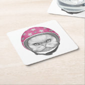 ペルシャのオートバイのライダー スクエアペーパーコースター (アングル)