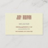 ペルシャのカーペットの外観 – yoga女性の名刺 名刺 (裏面)