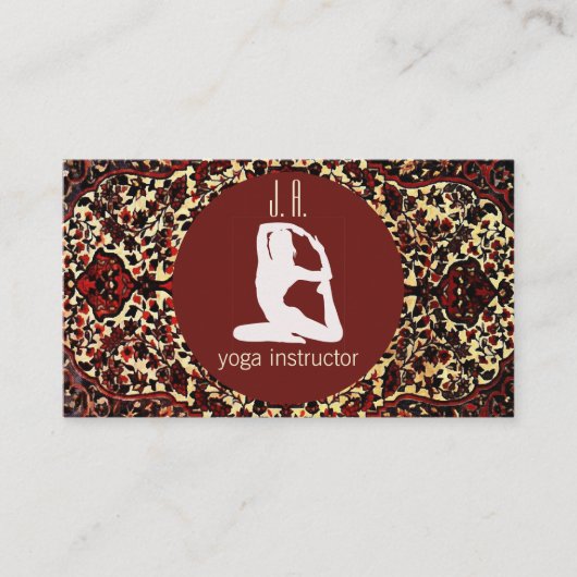 ペルシャのカーペットの外観 – yoga女性の名刺 名刺 (正面)