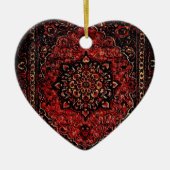 ペルシャのカーペットはバラ色の畑に見える  セラミックオーナメント (正面)