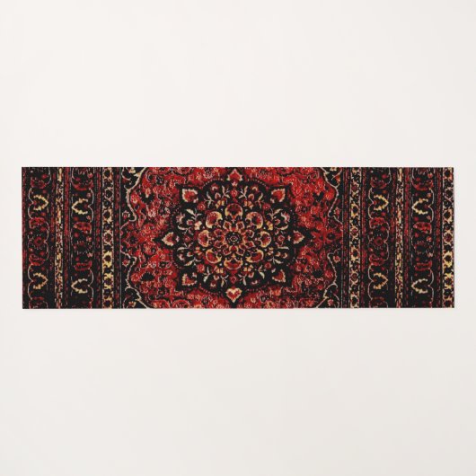 ペルシャのカーペットはバラ色の畑に見える  ヨガマット (裏面(横))