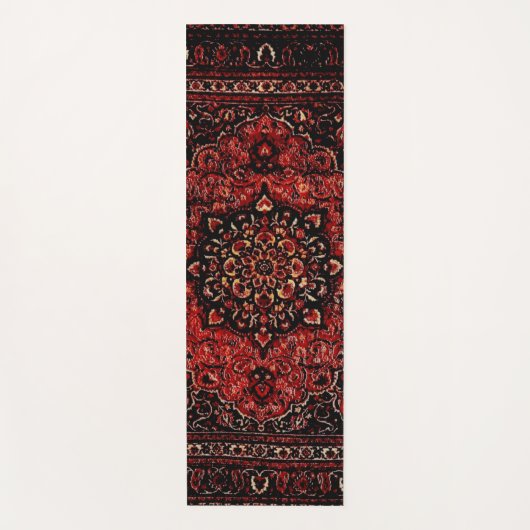 ペルシャのカーペットはバラ色の畑に見える  ヨガマット (正面)