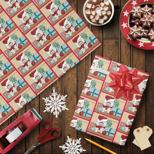 ペルシャのクリスマス猫 ラッピングペーパー