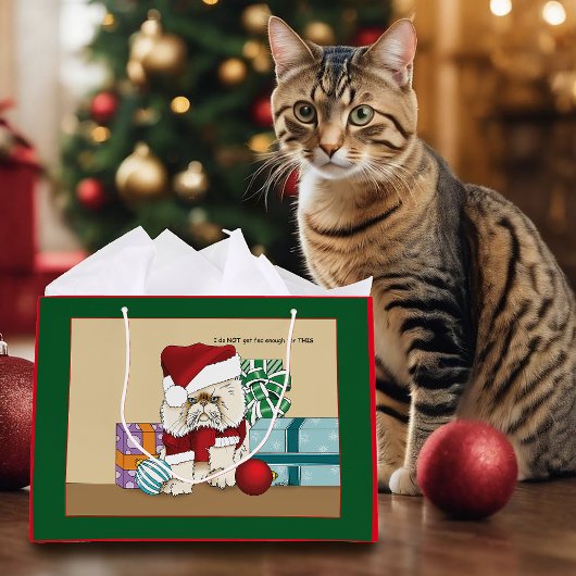ペルシャのクリスマス猫 ラージペーパーバッグ