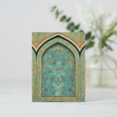 ペルシャのタイル壁画を基にしたデジタルアート作品 ポストカード (スタンド正面)