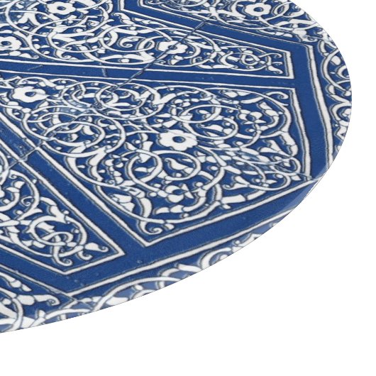 ペルシャのタイル模様 – コバルトブルーとホワイト カッティングボード (角)