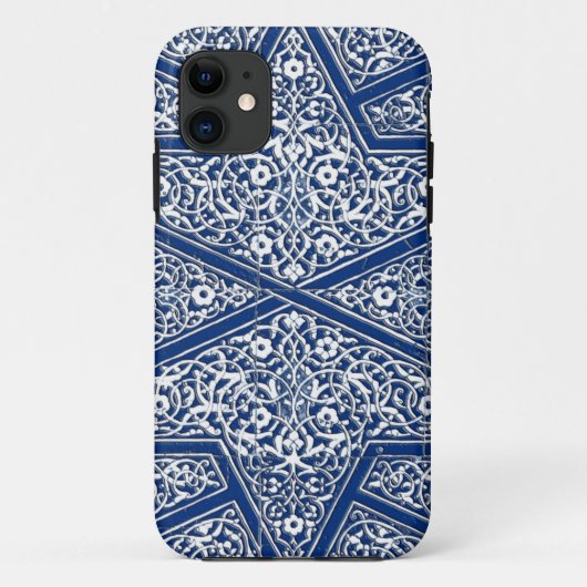 ペルシャのタイル模様 – コバルトブルーとホワイト Case-Mate iPhoneケース (裏面)