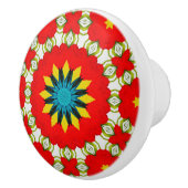 ペルシャのタイル，赤，モロッコ，円， セラミックノブ (右)