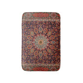 ペルシャのタブリーズ（黒）放射状ジオメトリ バスマット (正面縦)