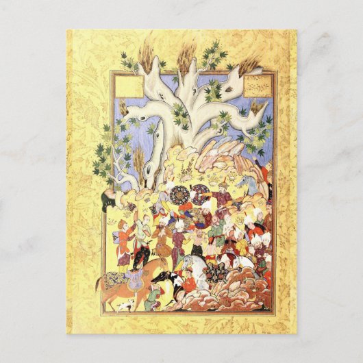 ペルシャのミニチュア:イスカンダル、気分が悪い ポストカード (正面)