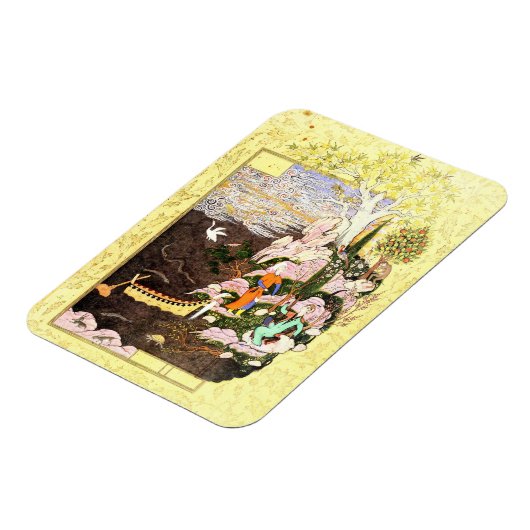 ペルシャのミニチュア:サラマン&アブサル葉書 マグネット (左側)