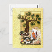 ペルシャのミニチュア:変装したマジュヌーン ポストカード (正面/裏面)