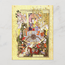 ペルシャのミニチュア：父親が息子に助言する ポストカード