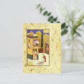 ペルシャのミニチュア: MuridはPirの足に接吻します ポストカード (スタンド正面)