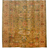 ペルシャのミュートグリーンイエローブルー  シャワーカーテン (正面)