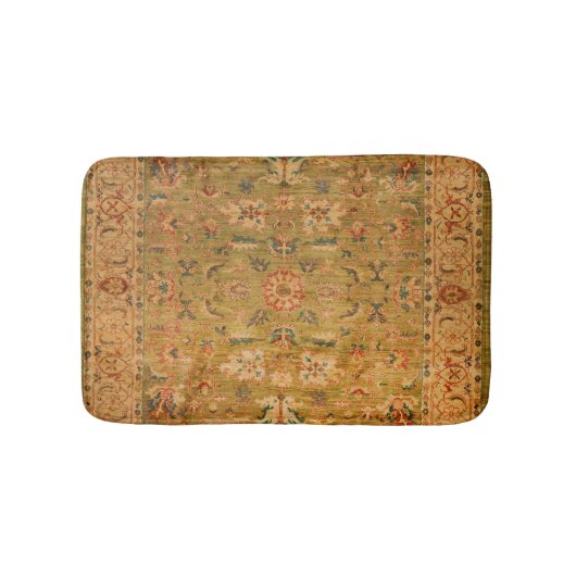 ペルシャのミュートグリーンイエローブルー  バスマット (正面)