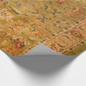 ペルシャのミュートグリーンイエローブルー  ラッピングペーパー (角)