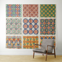 ペルシャのモザイク・タイルの壁のタペストリー