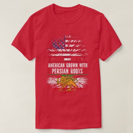 ペルシャのルーツを持つアメリカ合衆国の国旗ペルシア Tシャツ (デザイン正面)