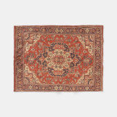 ペルシャのヴィンテージの敷物の花柄のファインアート フリースブランケット (正面(横))