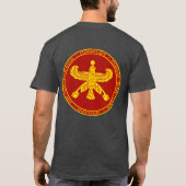 ペルシャの不死の人の赤及び金ゴールドのシールのワイシャツ Tシャツ (裏面)