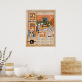 ペルシャの古代の文芸王と農民 ポスター (キッチン)