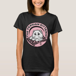 ペルシャの子猫のロゴTシャツ / ピンクの背景 Tシャツ