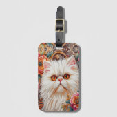 ペルシャの子猫の花ペルシャのフローラを楽しむ ラゲッジタグ (正面縦)