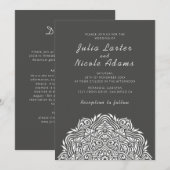 ペルシャの宝石アーチ秩序曼荼羅の結婚式 招待状 (正面/裏面)
