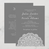 ペルシャの宝石アーチ秩序曼荼羅の結婚式 招待状 (正面/裏面)