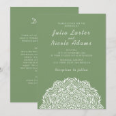 ペルシャの宝石アーチ秩序曼荼羅の結婚式 招待状 (正面/裏面)