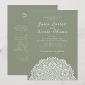 ペルシャの宝石アーチ秩序曼荼羅の結婚式 招待状 (正面/裏面)