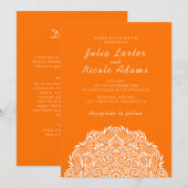 ペルシャの宝石アーチ秩序曼荼羅の結婚式 招待状 (正面/裏面)