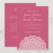 ペルシャの宝石アーチ秩序曼荼羅の結婚式 招待状 (正面/裏面)