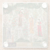 ペルシャの庭、15世紀(w/c紙で) ガラスコースター (裏面)