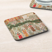 ペルシャの庭、15世紀(w/c紙で) コースター (左側)