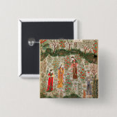 ペルシャの庭、15世紀(w/c紙で) 缶バッジ (正面&裏面)