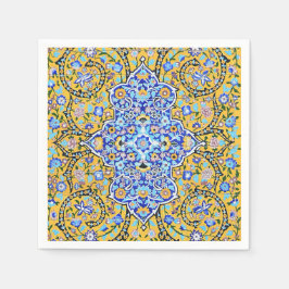 ペルシャの手の込んだタイル張りの壁画ナプキン スタンダードカクテルナプキン