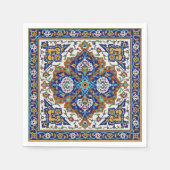 ペルシャの手の込んだタイル張りの壁画ナプキン スタンダードカクテルナプキン (正面)