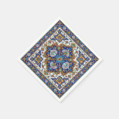 ペルシャの手の込んだタイル張りの壁画ナプキン スタンダードカクテルナプキン (角)