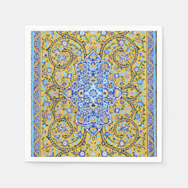 ペルシャの手の込んだタイル張りの壁画ナプキン スタンダードカクテルナプキン