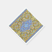 ペルシャの手の込んだタイル張りの壁画ナプキン スタンダードカクテルナプキン (角)