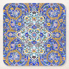 ペルシャの手の込んだタイル張りの壁画 スクエアペーパーコースター
