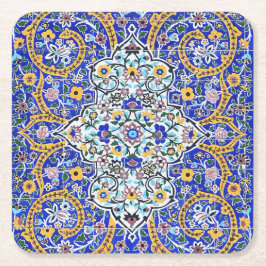 ペルシャの手の込んだタイル張りの壁画 スクエアペーパーコースター
