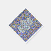 ペルシャの手の込んだタイル張りの壁画 スタンダードカクテルナプキン (角)