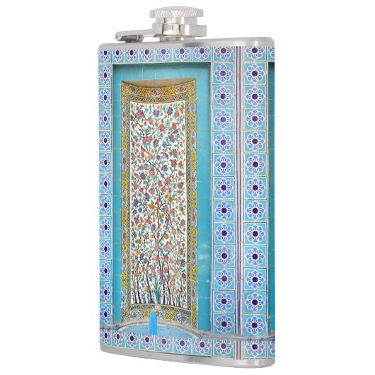 ペルシャの手の込んだタイル張りの壁画 フラスク (左)