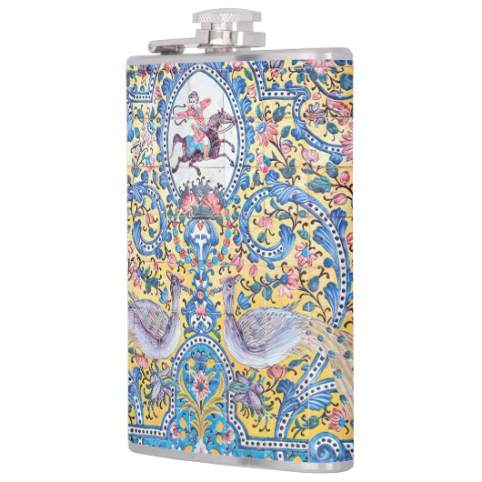 ペルシャの手の込んだタイル張りの壁画 フラスク (左)