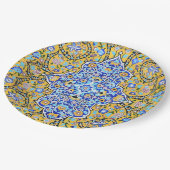 ペルシャの手の込んだタイル張りの壁画 ペーパープレート (アングル)