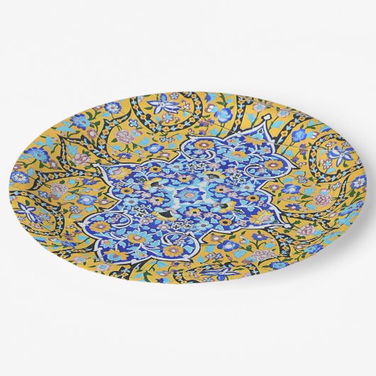 ペルシャの手の込んだタイル張りの壁画 ペーパープレート (アングル)